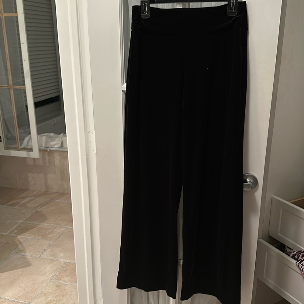 Velvet wide leg pull on pant